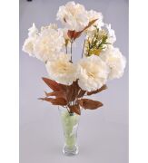 11 Dallı Dekoratif Karanfil Beyaz Renkli Yapay Sahte Çiçek