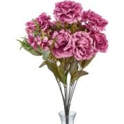 11 Dallı Dekoratif Karanfil Toz Pembe Renkli Yapay Sahte Çiçek