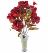 11 Dallı Dekoratif Karanfil Kırmızı Renkli Yapay Sahte Çiçek