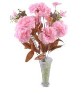11 Dallı Dekoratif Karanfil Açık Pembe Renkli Yapay Sahte Çiçek