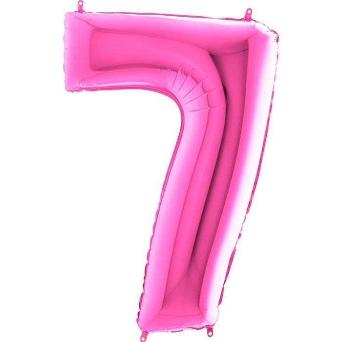 7 Rakam Pembe (Fuchsia) Folyo Balon 82 cm