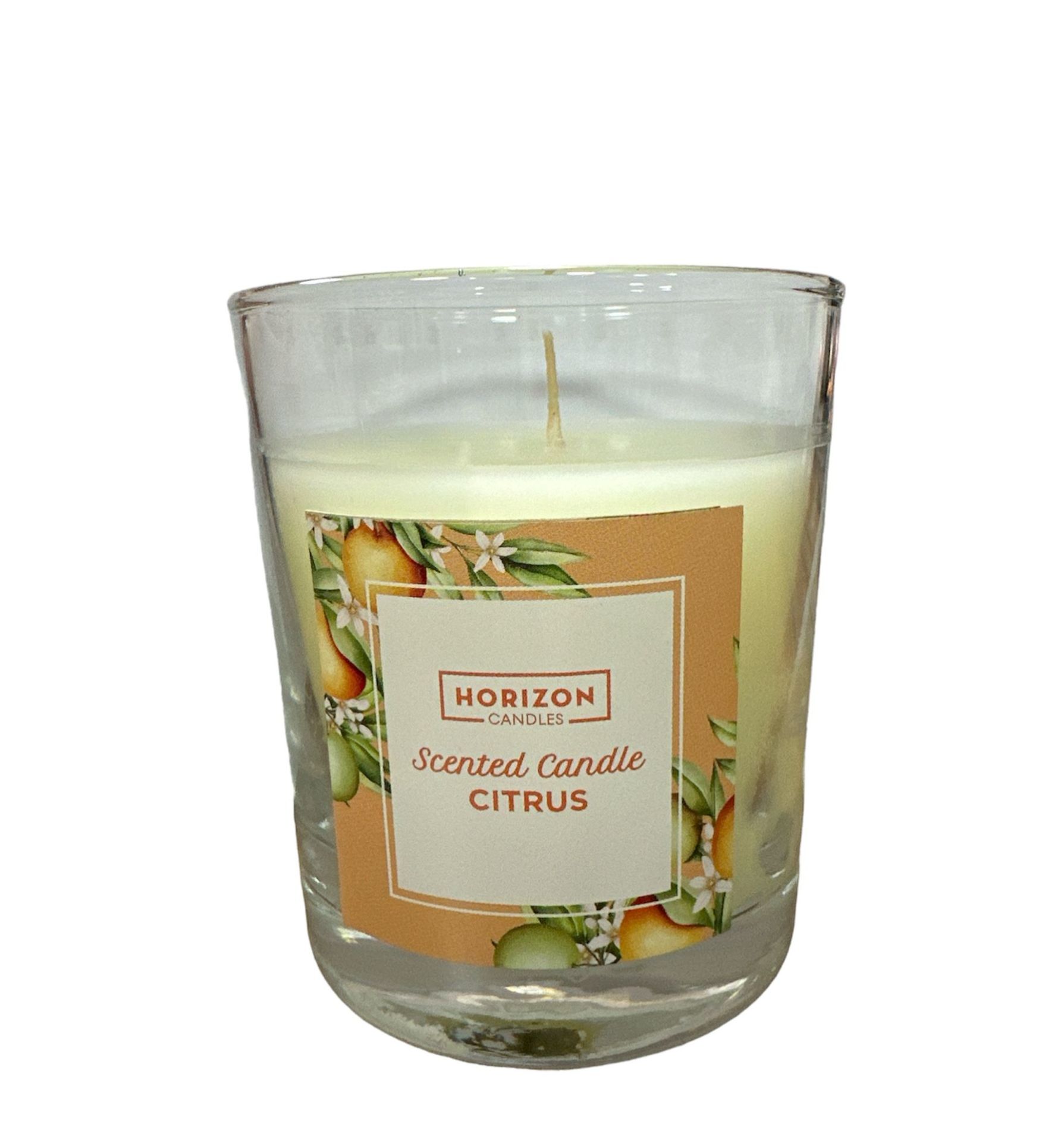 Bardak mum standart - Citrus Kokulu - Tekli - Şeffaf Renk
