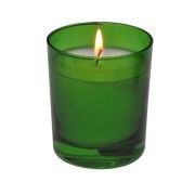 Boyalı Bardak Standart Mum - Mimoza Kokulu - tekli - Yeşil Renk - 6,5*8 cm