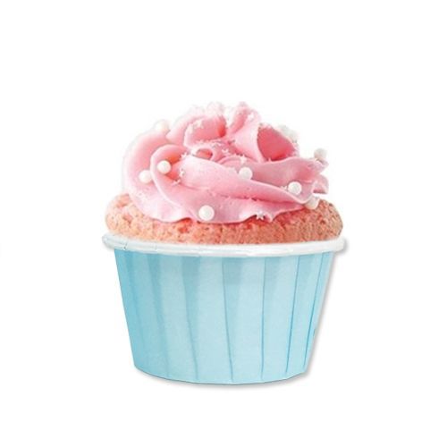 Düz Mavi Muffin Kek Kapsülü 25'li