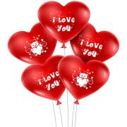 I Love U Baskılı Kırmızı Kalp Balon
