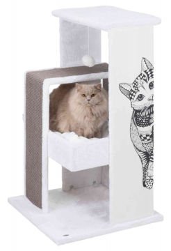 Trixie Kedi Tırmalama ve Oyun Evi 101cm Beyaz Gri