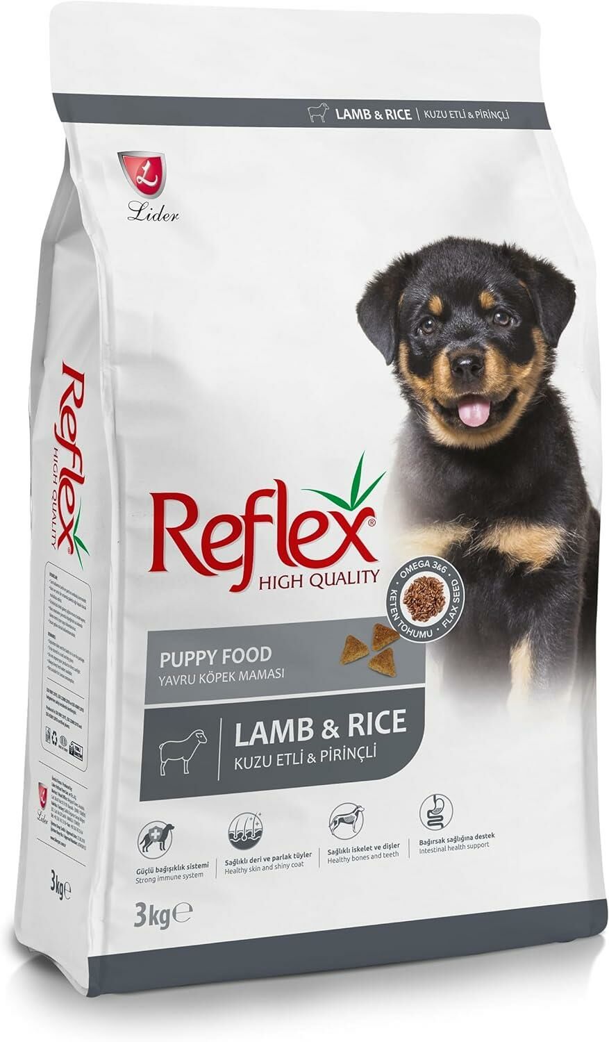Reflex Puppy Kuzu Etli ve Pirinçli Yavru Köpek Maması 3 KG