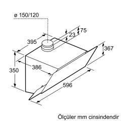 Siemens LC68KAK20T 60 cm Beyaz Cam Davlumbaz