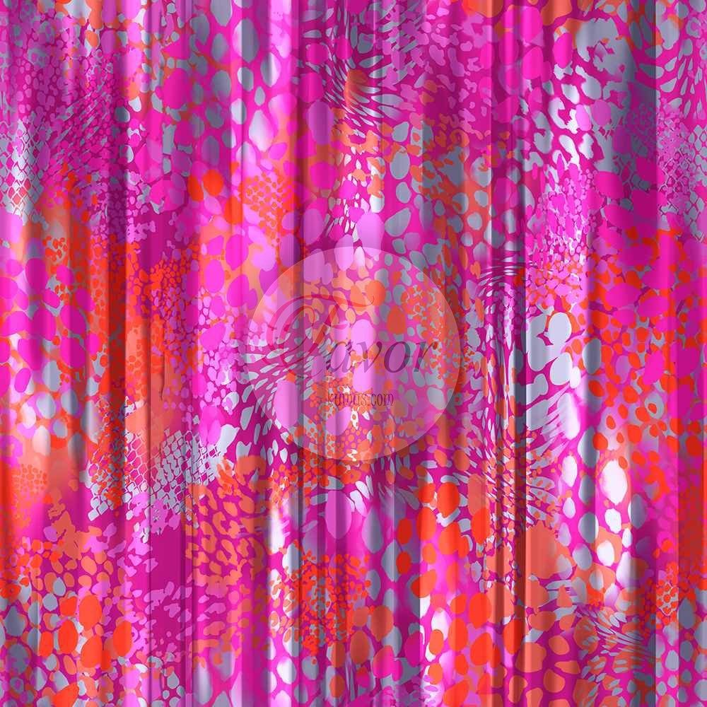 Neon Pembe Desenli Kumaş