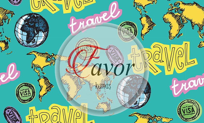 Travel Desenli Kumaş