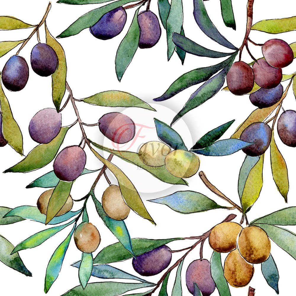 Zeytin Desenli Kumaş