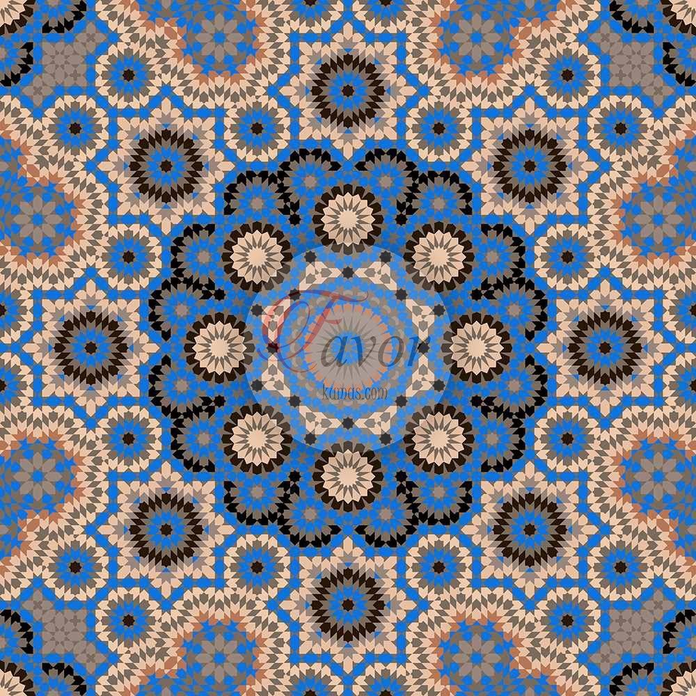 Mavi Mandala Desenli Kumaş