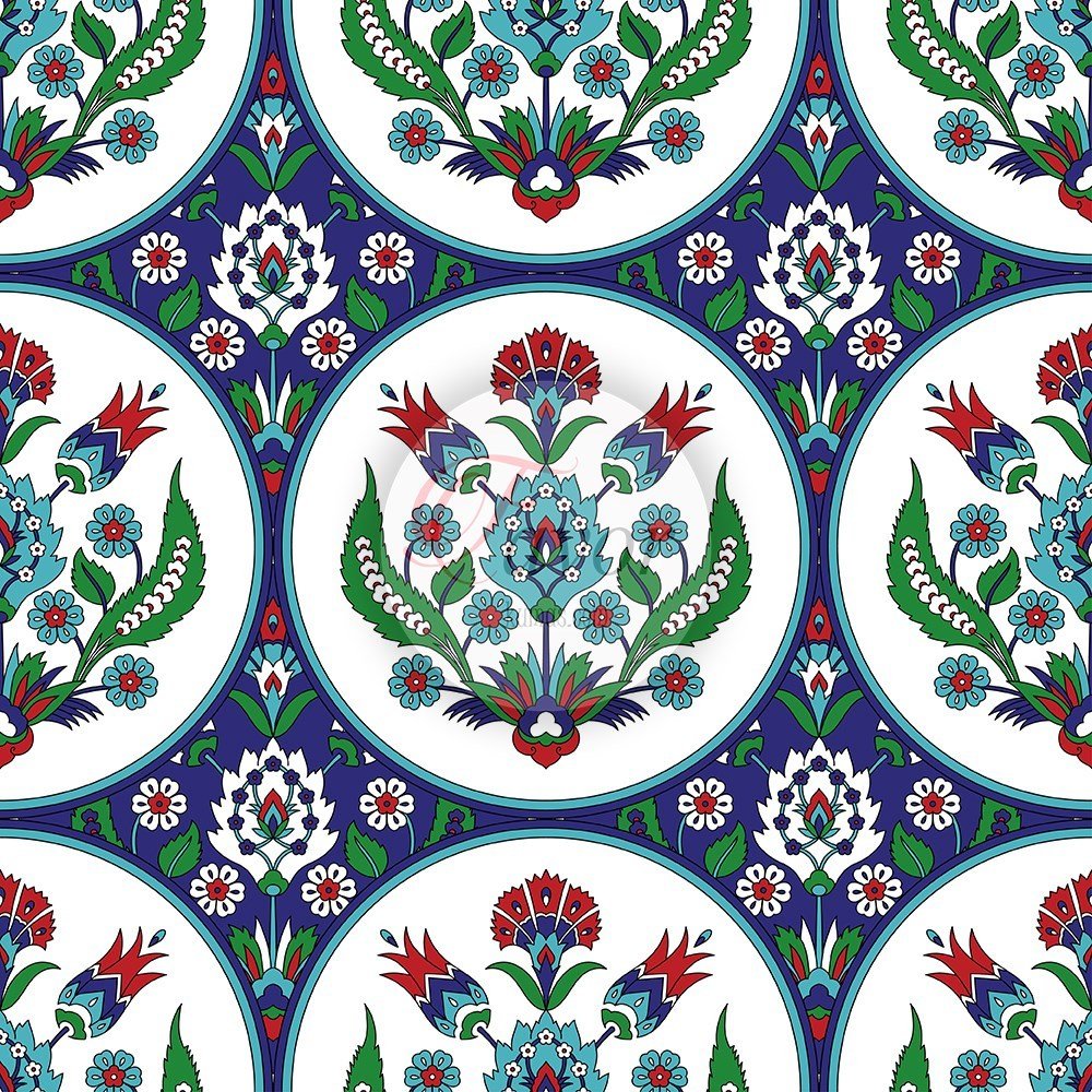 Çini Desenli Döşemelik Kumaş 2