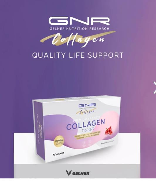 GNR Collagen Hidrolize Kollajen Nar Aromalı Takviye Edici Gıda 30 Şase