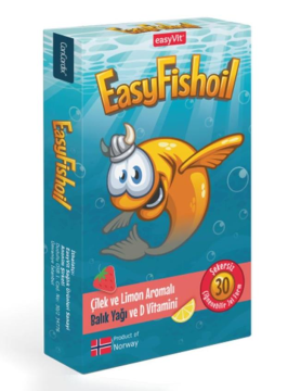 Easy Fishoil Çocuk 30 Çiğneme Form Çilek ve Limon Aromalı