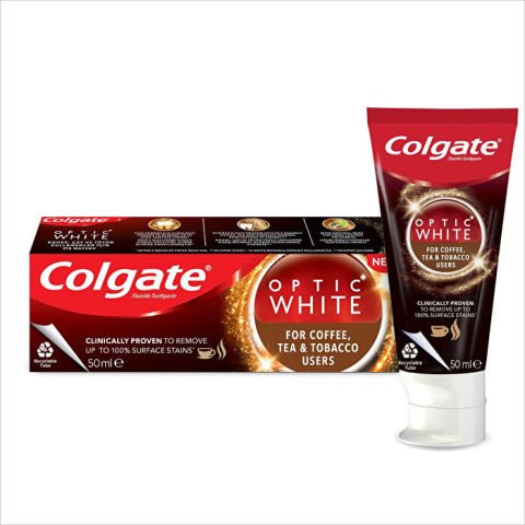 COLGATE M.OPT.BEYAZ 50ML KAHVE, ÇAY& SİGARA 1*12