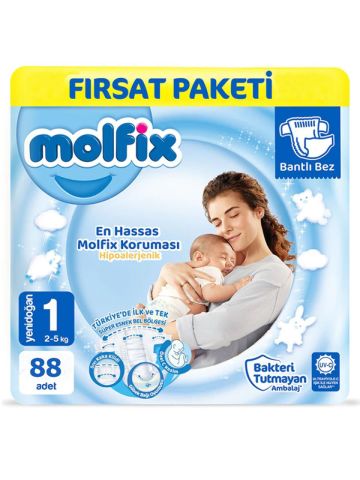 MOLFİX FIRSAT 1YENİDOĞAN 2-5KG 88'Lİ 1*2