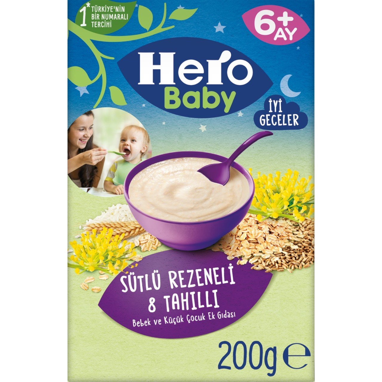 HERO BABY KAŞIK MAMA. 200GR SÜT.REZENELİ& TAHILLI 5991-07  1*12