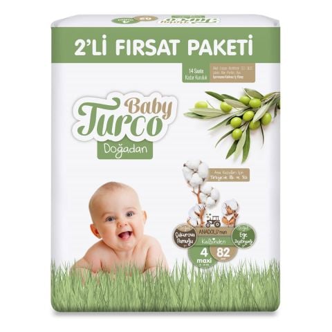 BABY TURCO DOĞADAN 2'Lİ FIRSAT 4MAXİ 8-14KG 82'Lİ 1*3