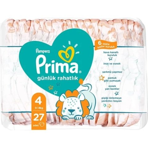 PRİMA GÜNLÜK RAH.4 BEDEN 27Lİ 9-14KG 1*4