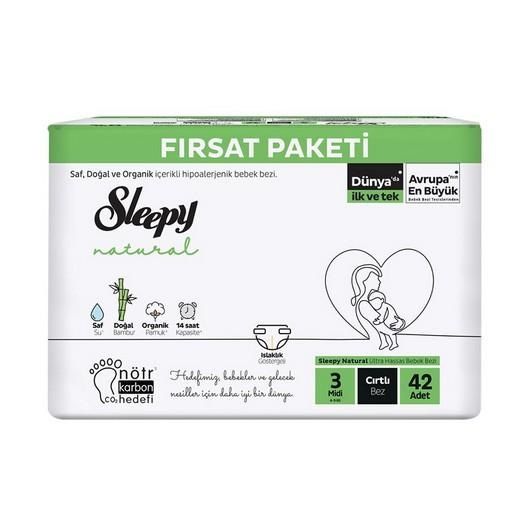 SLEEPY B.FIRSAT NATUREL TEKLİ 3 MİDİ 4-9KG 42'Lİ 1*6