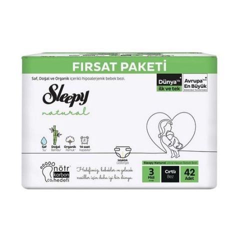 SLEEPY B.FIRSAT NATUREL TEKLİ 3 MİDİ 4-9KG 42'Lİ 1*6