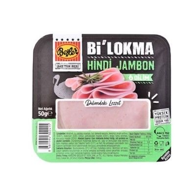 BEŞLER S.Bİ LOKMA JAMBON DİLİM HİNDİ6 DİLİM 50GR 1*12