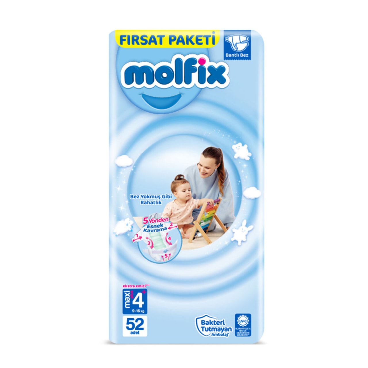 MOLFİX FIRSAT 4+MAXİPLUS 9-16KG 52'Lİ 1*3