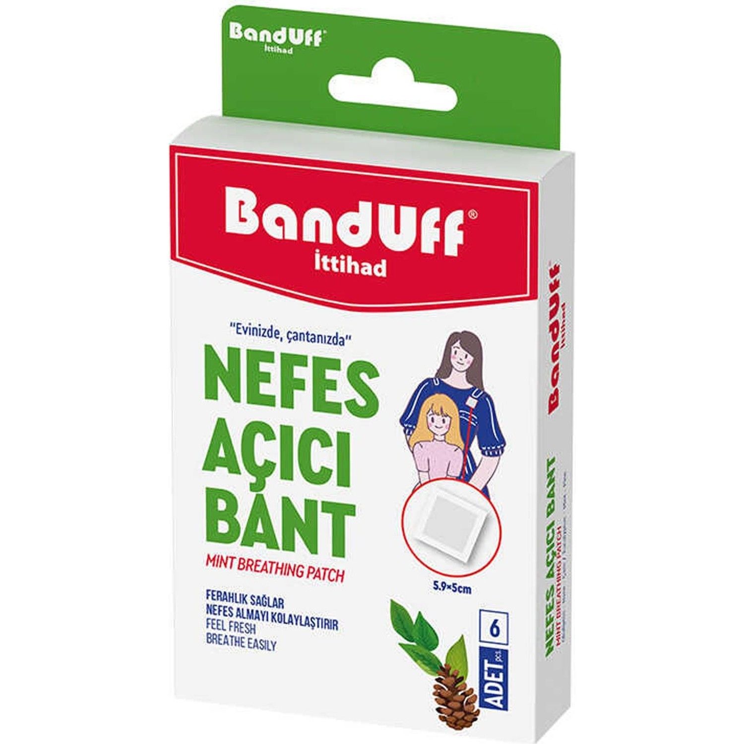 BANDUFF NEFES AÇICI 6'LI OKALİPTÜS- NANE- ÇAM 1*10