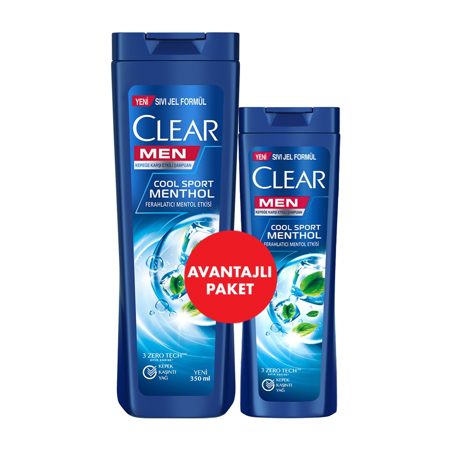 CLEAR 350ML+180ML MEN COOL SPORT MENTHOL FERAHLATICI ETKİ 1*9