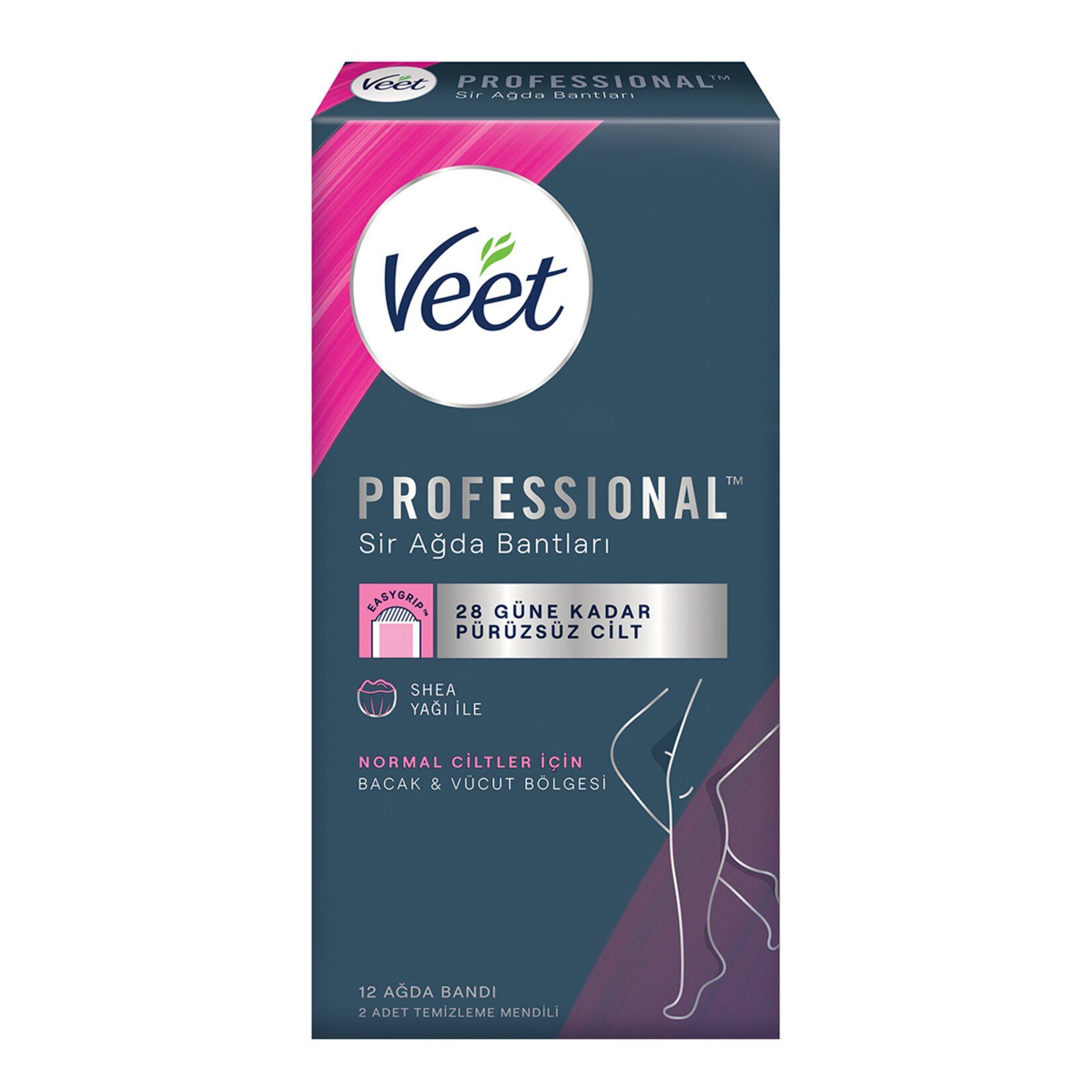 VEET AĞDA BANTI PROF.NORMAL CİLT 12'Lİ+ 2AD.TEMİZLEME MENDİLİ 1*6