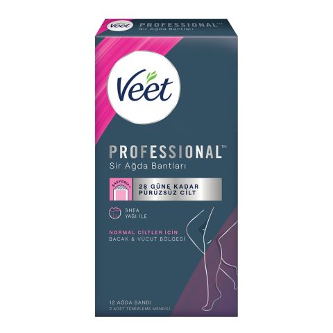 VEET AĞDA BANTI PROF.NORMAL CİLT 12'Lİ+ 2AD.TEMİZLEME MENDİLİ 1*6