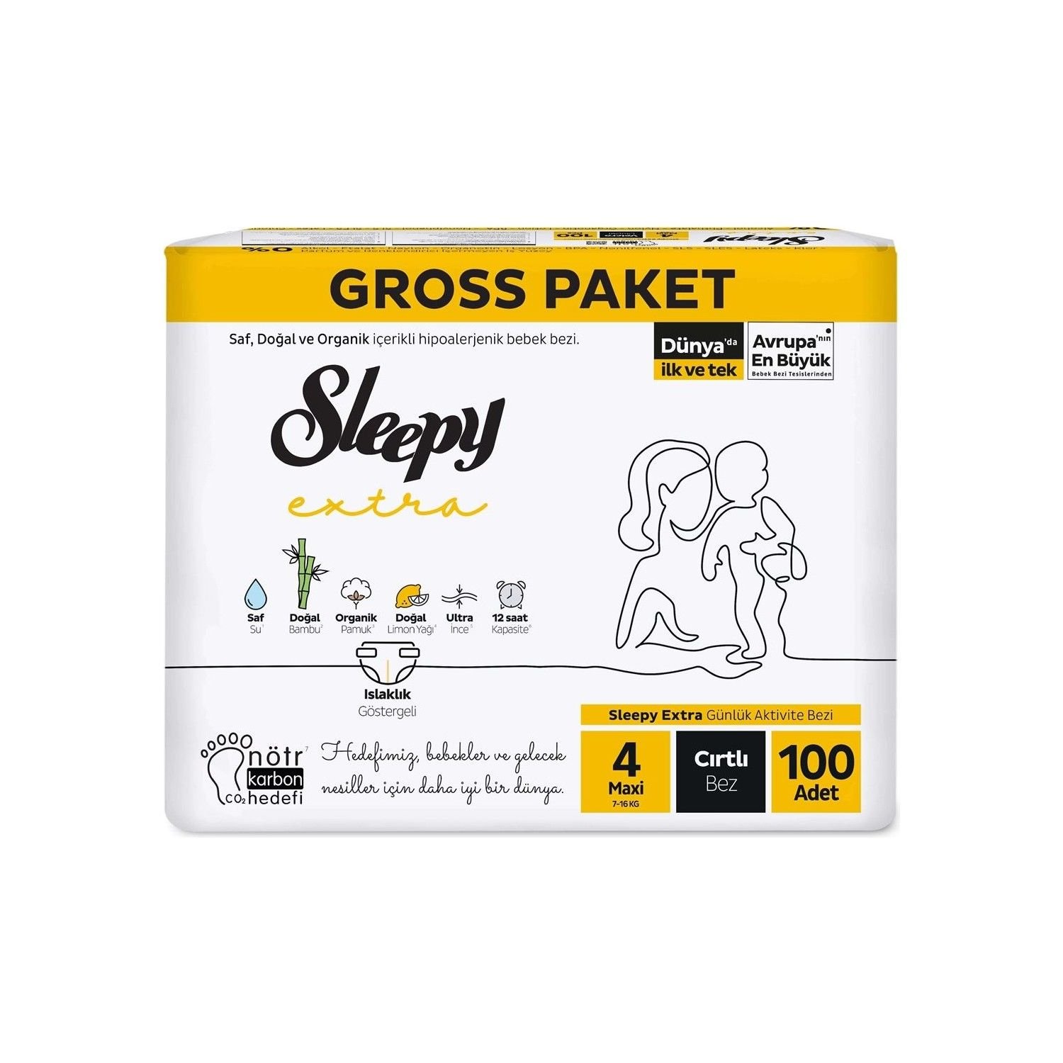 SLEEPY B.GROSS EKSTRA 4MAXİ 7-16KG 100'LÜ CIRTLI 1*4