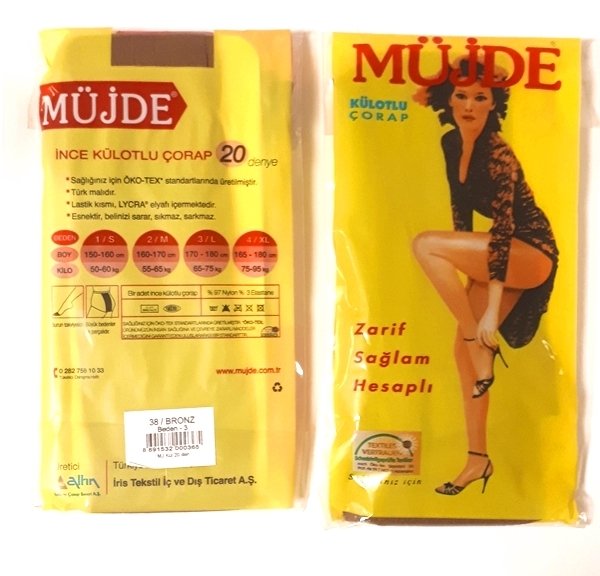 MÜJDE K.NO:38 BRONZ BEDEN:3 KÜLOTLU ÇORAP 1*6