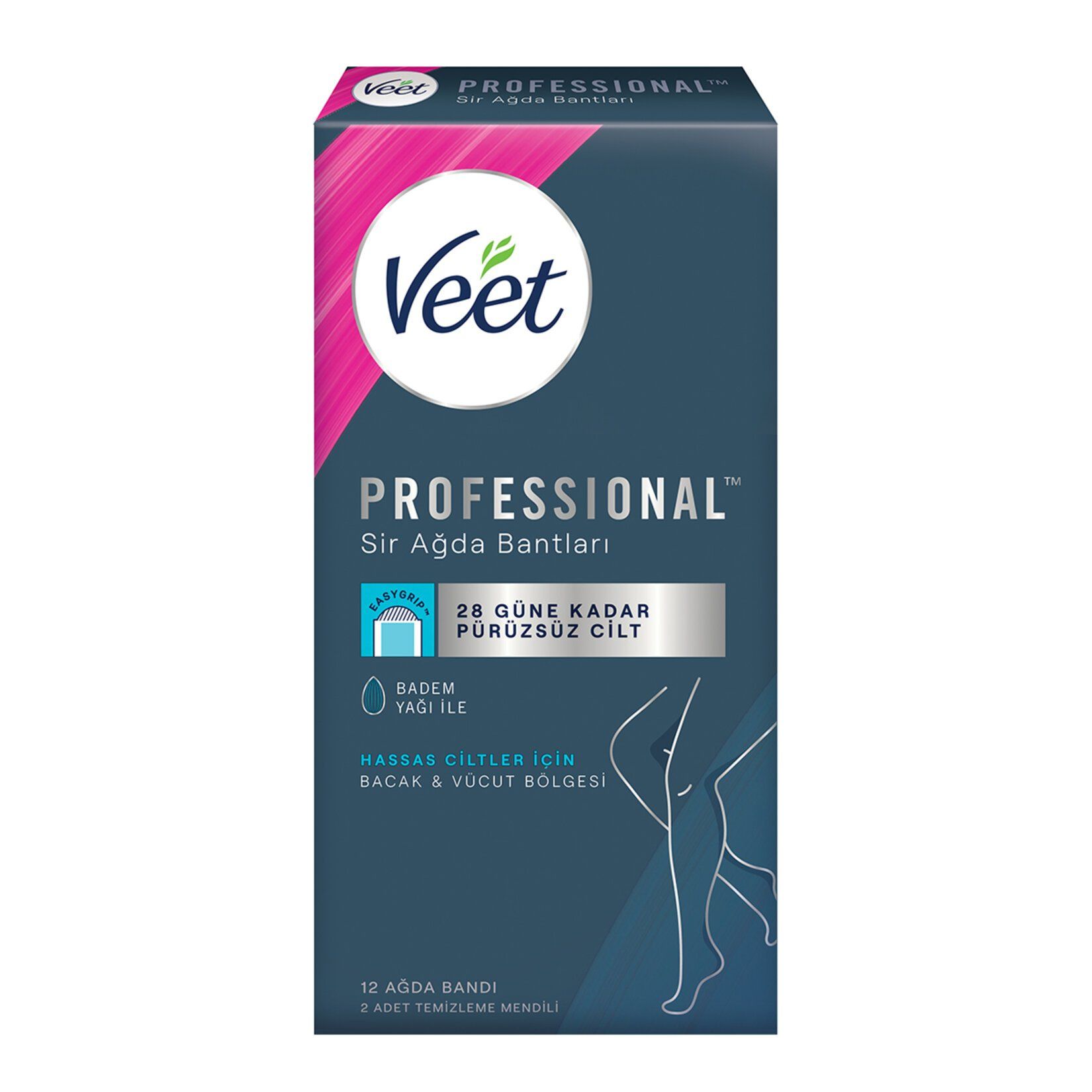 VEET AĞDA BANTI PROF.HASSAS CİLT 12'Lİ+ 2AD.TEMİZLEME MENDİLİ 1*6