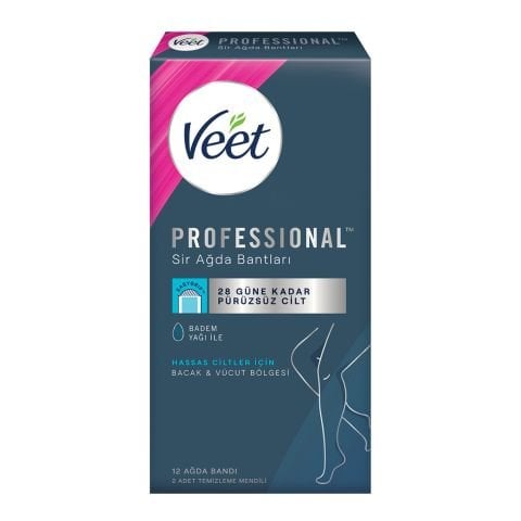 VEET AĞDA BANTI PROF.HASSAS CİLT 12'Lİ+ 2AD.TEMİZLEME MENDİLİ 1*6