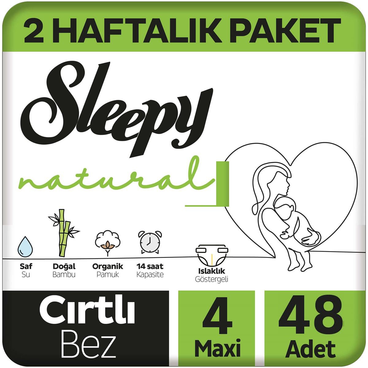 SLEEPY B.JUMBO NAT.2Lİ 4MAXİ 7-14KG 48'Lİ  1*4