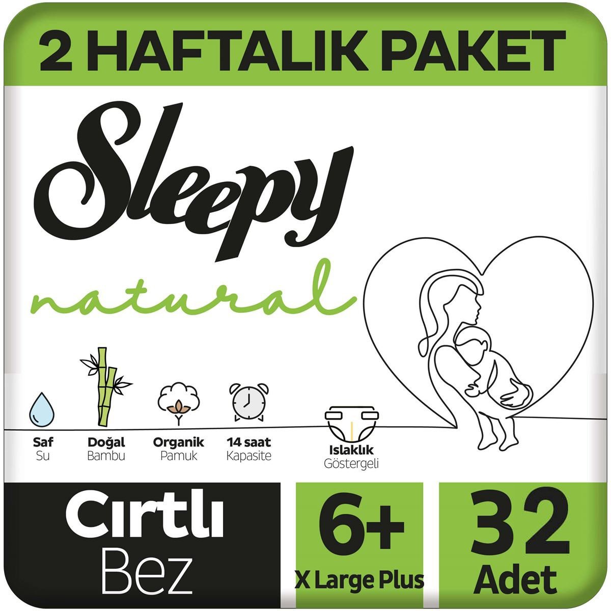 SLEEPY B.JUMBO NAT.2Lİ 6XLARGE 15-25KG 32'Lİ 1*4