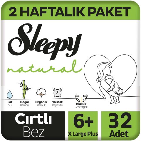 SLEEPY B.JUMBO NAT.2Lİ 6XLARGE 15-25KG 32'Lİ 1*4