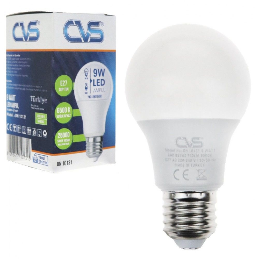 AMPUL CVS LED 9W SOĞUK BEYAZ DN10131 1*10