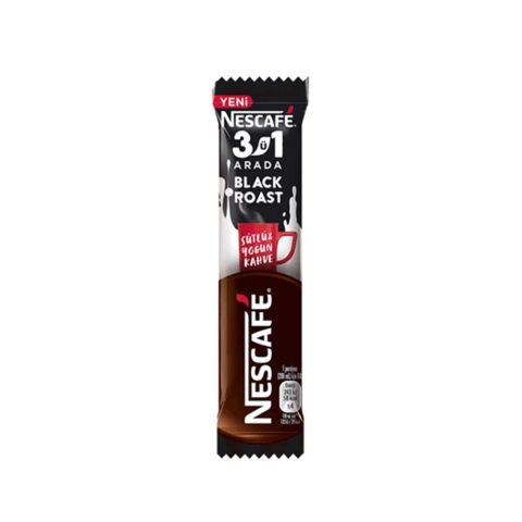 NESCAFE  T.3İN1 BLACK ROAST 15GR STİCK 1*48*12