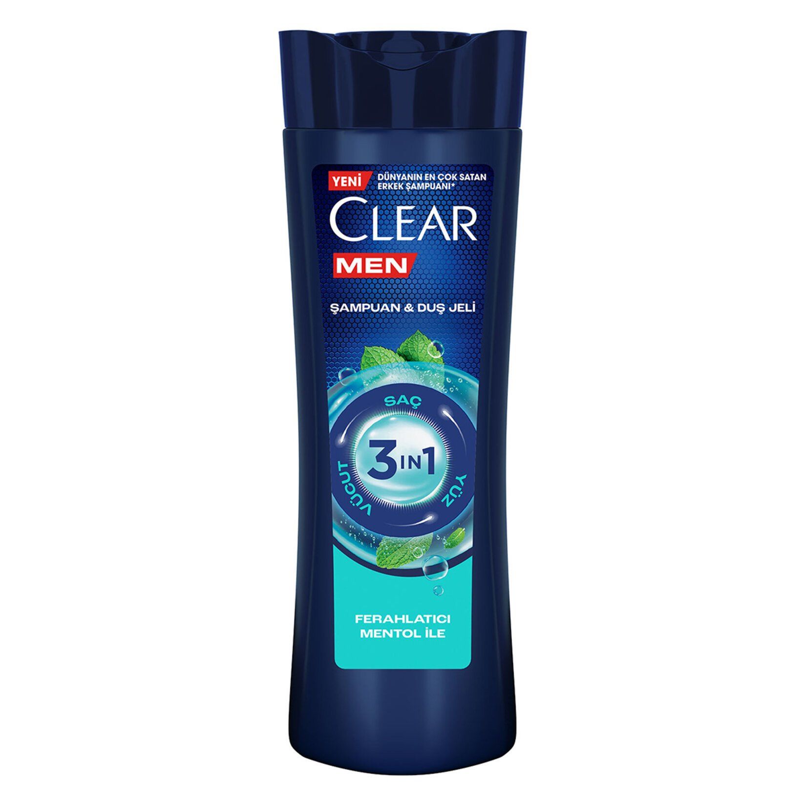 CLEAR 350ML MEN 3/1 ŞAMPUAN& DUŞ JELİ FERAHLATICI MENTOL 1*25