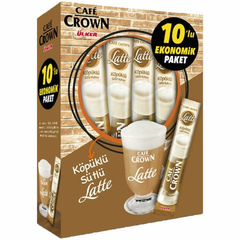 CAFE CROWN 10LU LATTE KÖPÜKLÜ SÜTLÜ 170GR 96007 1*12