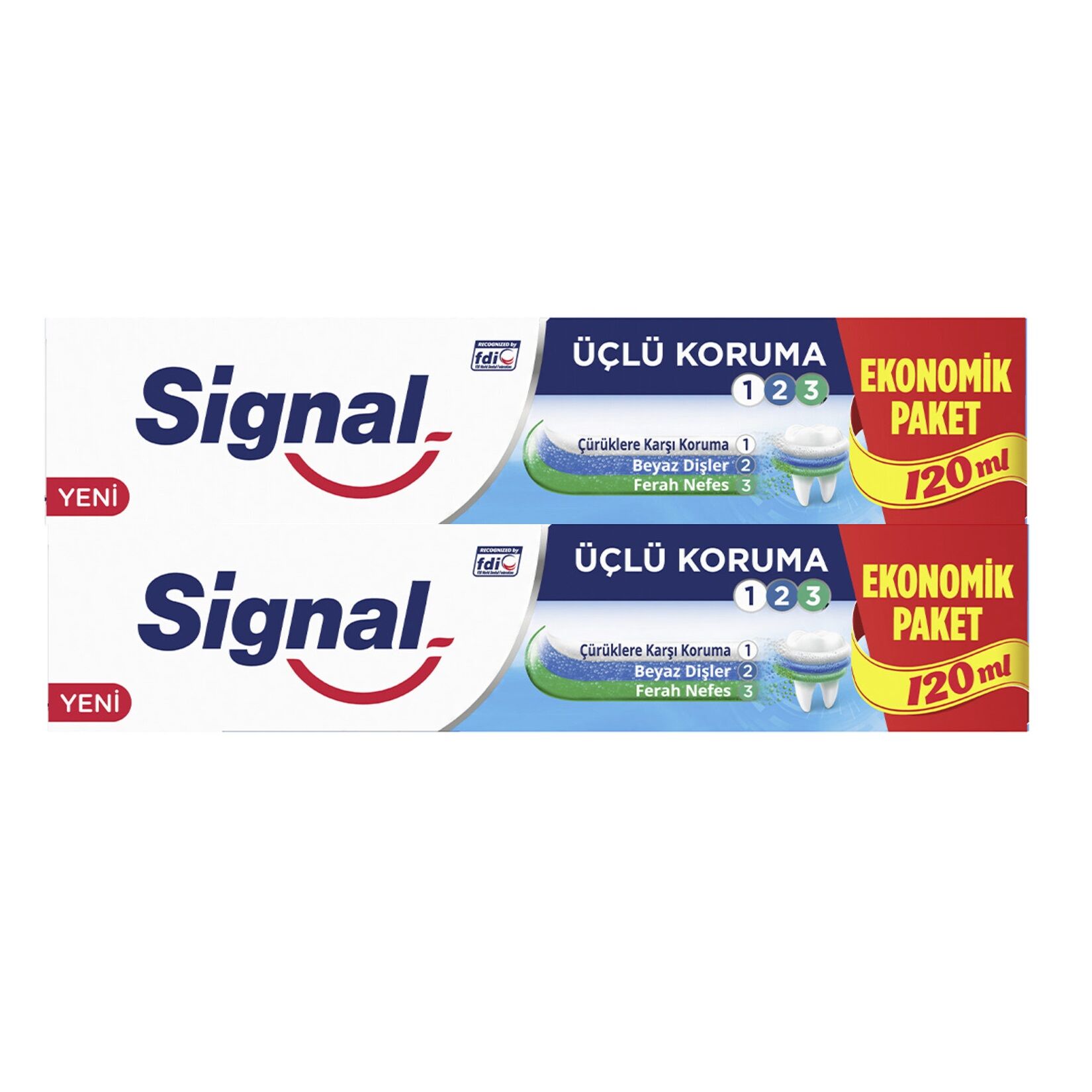 SİGNAL DİŞ MACUNU 120ML+ 120ML ÜÇLÜ KORUMA EKO PAKET 1*24