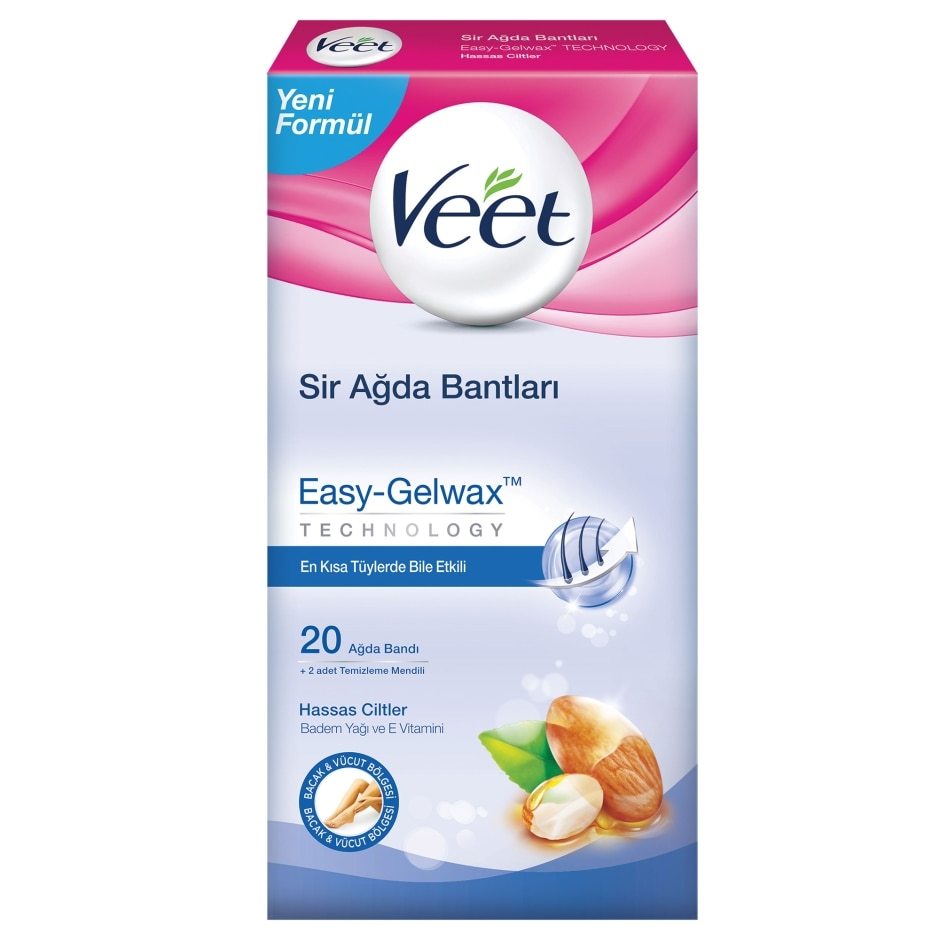 VEET AĞDA BANTI. HASSAS CİLT 20Lİ (MAVİ)+2AD.TEM.MEND. 1*6