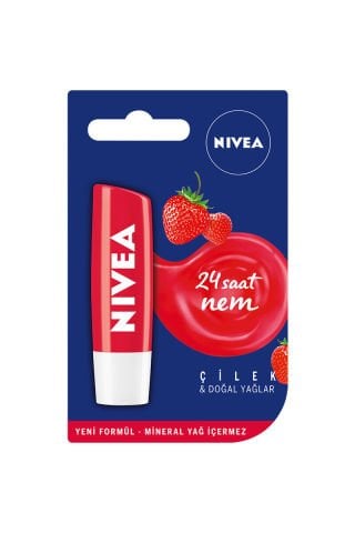 NIVEA LİP ÇİLEK DUDAK BAKIM KREMİ 4,8G 85083 1*12