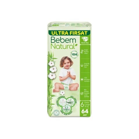 BEBEM NATURAL ULTRA FIRSAT EXTRA LARGE 6NO 15+KG 64'LÜ 1*2