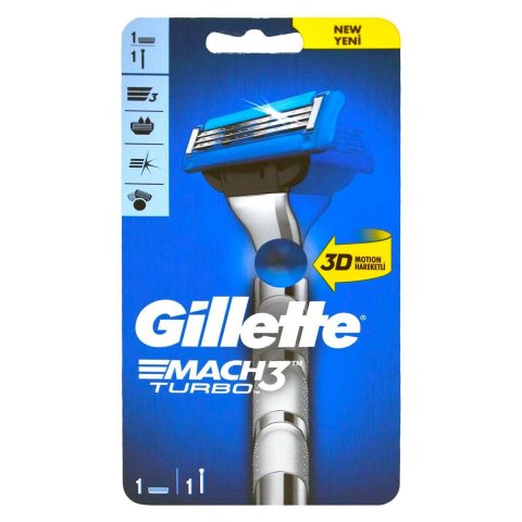 GİLLETTE MAKİNE TURBO RAZOR 3D 1UP 1*12