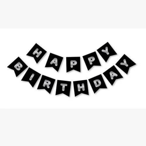 ORCA .YAZI BANNER HAPPY BİRTDAY GÜMÜŞ 1*24