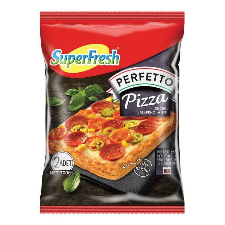 SÜPERFRESH PİZZA PERFETTO 2*350GR SUCUK JALAPENO MISIR 1*8